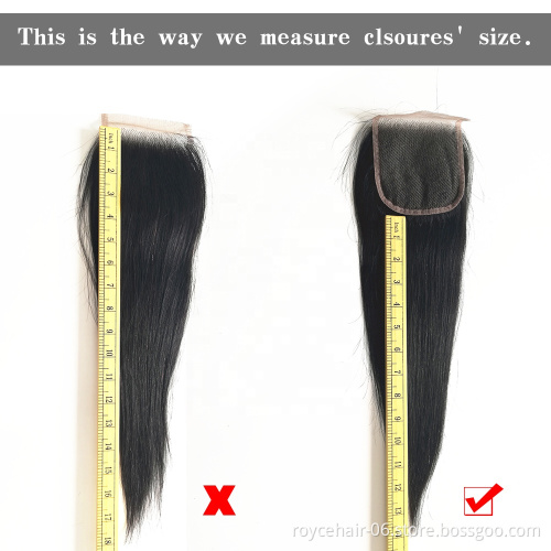 Hot Sale  Amanda Eliana Bleached Knots 100% Unprocessed Virgin Human Hair 4x4 Inch Natural Swiss Lace Closure Piece